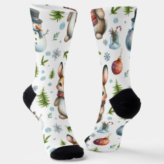 Winter Bunny Design, Weihnachtskaninchen Socken
