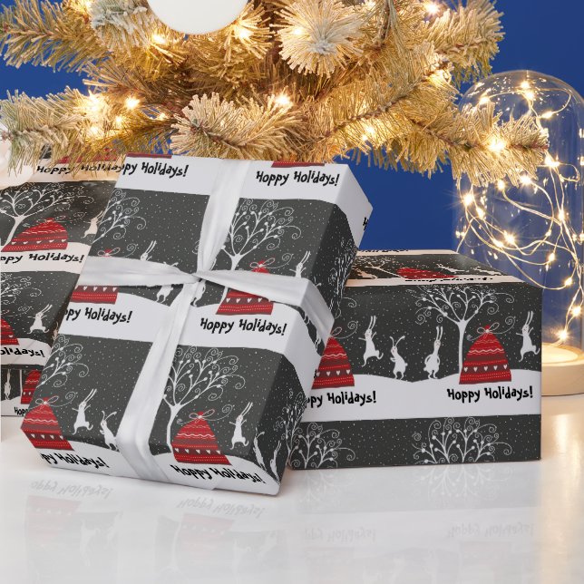 Winter Bunny Hoppy Urlaubspapier Geschenkpapier (Feiertage)
