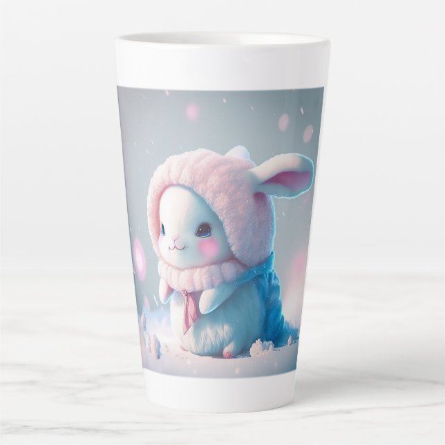 Winter Bunny Latte Tasse (Vorderseite)