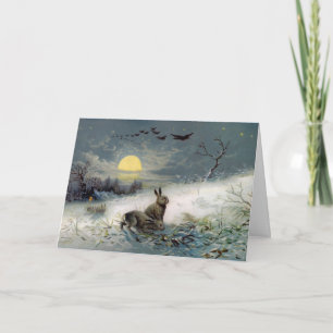 Winter bunnys Weihnachtskarte Feiertagskarte