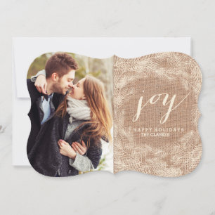 WINTER BURLAP JOY STYLISH HOLIDAY CARD FEIERTAGSKARTE