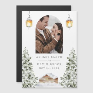 Winter Cabin Foto speichern Datum Magnet