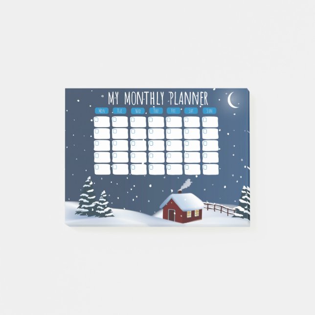 Winter Cabin Night Post-it® Notes  Post-it Klebezettel (Vorderseite)