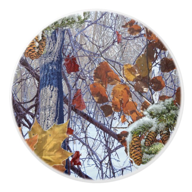 Winter Camouflage Camouflage Malerei Keramikknauf (Vorderseite)