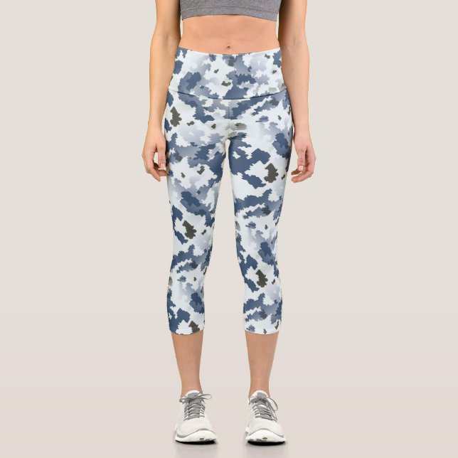 Winter Camouflage Capri Leggings (Vorderseite)