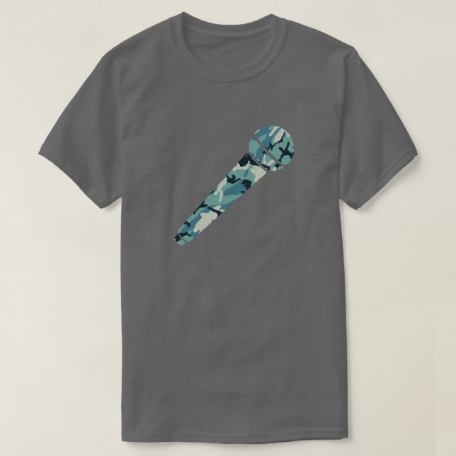 Winter-Camouflage-Muster Mikrofon T-Shirt (Design vorne)