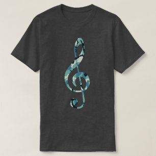 Winter Camouflage Muster Treble Clef T-Shirt