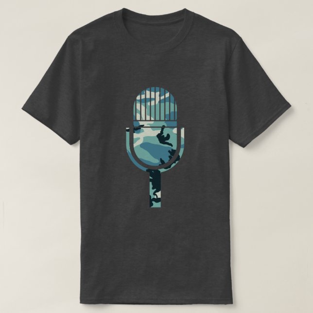 Winter-Camouflage Muster Vintag Mic T-Shirt (Design vorne)