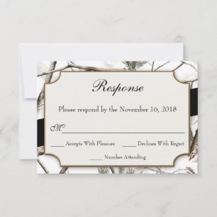 Winter Camouflage Wedding RSVP Cards Einladung