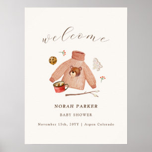 Winter Camping Kleidung Kinderdusche Begrüßungszei Poster