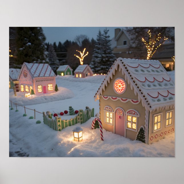 Winter Candy Village Panorama Poster (Vorne)