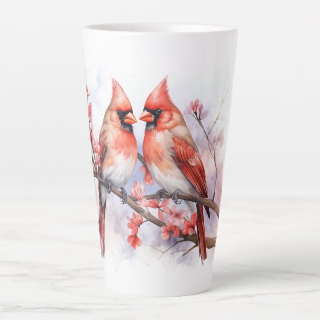 Winter Cardinal Pair 1 Milchtasse (Vorderseite)