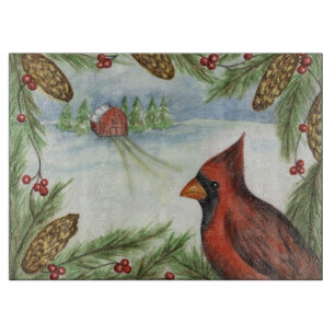 Winter Cardinal Schneidbrett Schneidebrett