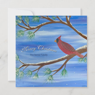 Winter Cardinal Square Weihnachtskarte Feiertagskarte