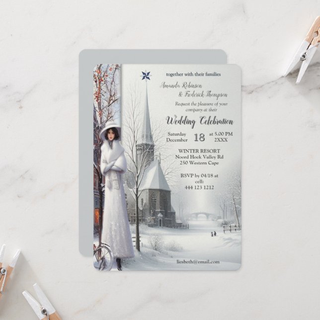 Winter Celebrations in Amsterdam Einladung (Vorderseite/Rückseite Beispiel)