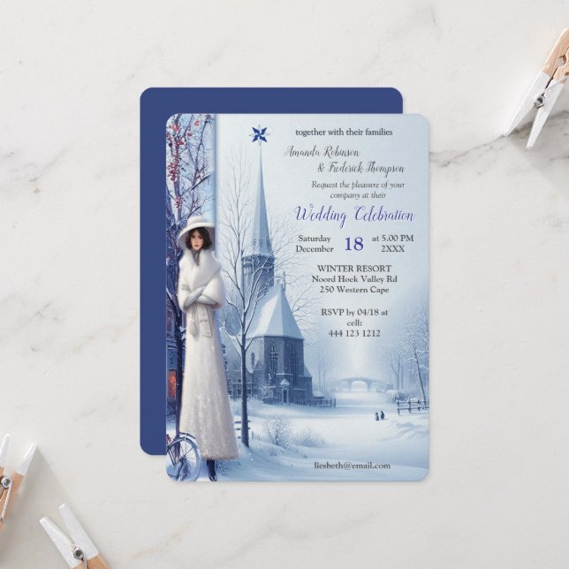 Winter Celebrations in Amsterdam Einladung (Vorderseite/Rückseite Beispiel)