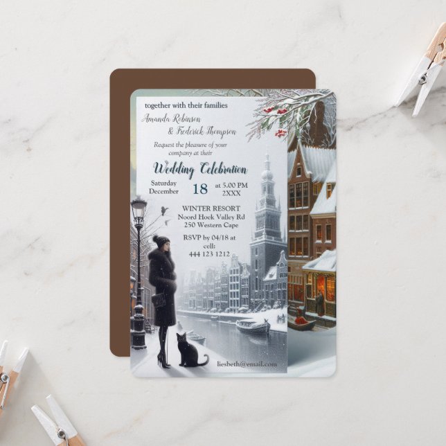 Winter Celebrations in Amsterdam Einladung (Vorderseite/Rückseite Beispiel)
