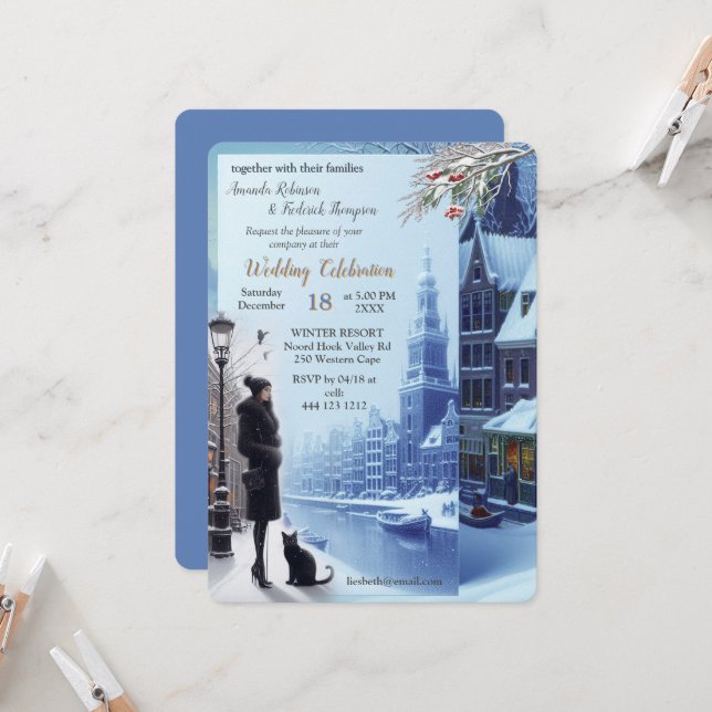 Winter Celebrations in Amsterdam Einladung (Vorderseite/Rückseite Beispiel)