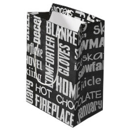 Winter Chalkboard Collage Mittlere Geschenktüte