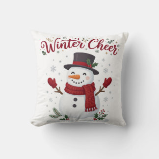Winter Cheer Schneemann Weihnachts-Wurfkissen Kissen