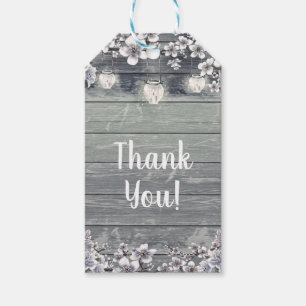 Winter Cherry Blossom Branches & Lanterns Wedding Geschenkanhänger