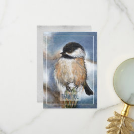 Winter Chickadee Bird Art Dankeschön Karte