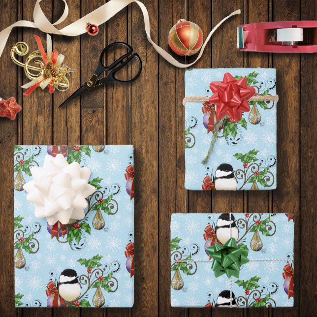 Winter Chickadee Weihnachten Geschenkpapier Set (Von Creator hochgeladen)