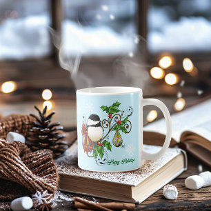Winter Chickadee Weihnachten Kaffeetasse