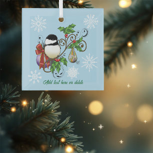 Winter Chickadee Weihnachten Ornament Aus Glas