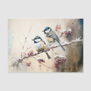 Winter Chickadees Seidenpapier
