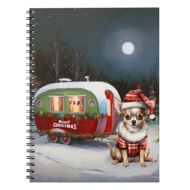 Winter Chihuahua Caravan Weihnachtsabenteuer Notizblock (Vorderseite)