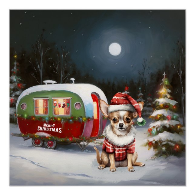 Winter Chihuahua Caravan Weihnachtsabenteuer Poster (Vorderseite)