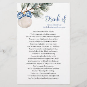 Winter Chinoiserie Bow Drink Wenn Brautparty Game