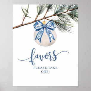 Winter Chinoiserie Bow Favoriten Party Signatur Poster