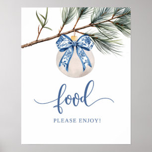 Winter Chinoiserie Bow Food Party Unterschrift Poster