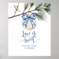 Winter Chinoiserie Bow Liebe ist Sweet Poster