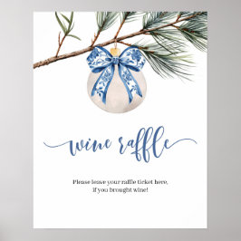 Winter Chinoiserie Bow Raffle Spielzeichen Poster