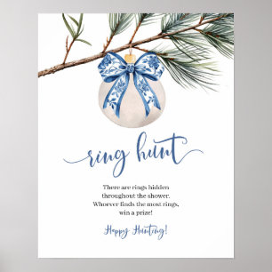 Winter Chinoiserie Bow Ring Hahnenspiel Poster