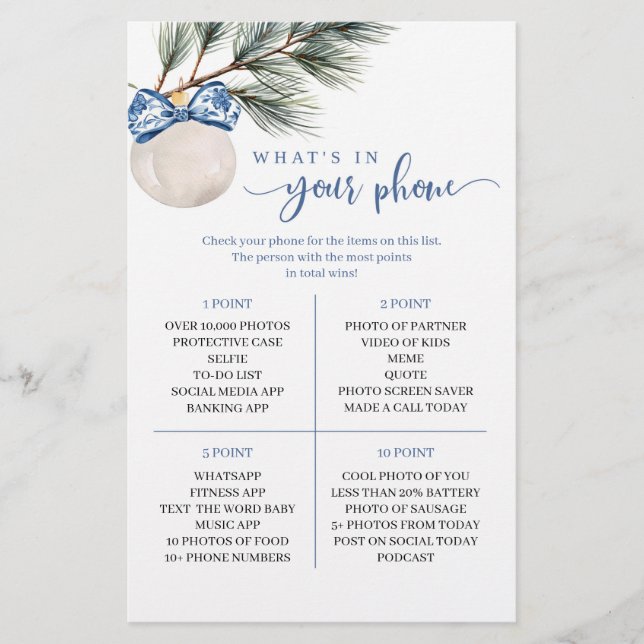 Winter Chinoiserie Bow Was ist in Ihrem Handyspiel (Vorderseite)