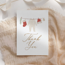 Winter Christmas Baby Clothes Baby Shower Dankeskarte