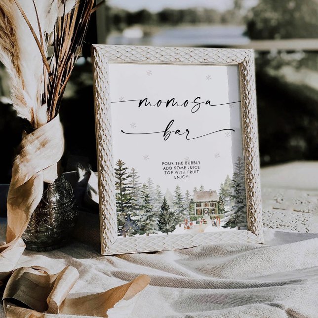 Winter Christmas Baby Dusche Momosa Bar Sign Sockelschild (Von Creator hochgeladen)