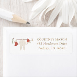 Winter Christmas Baby Shower Return Address