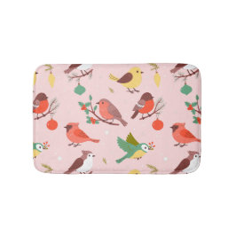 Winter Christmas Birds Kids Badematte