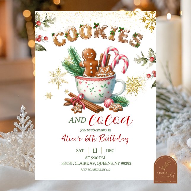 Winter Christmas Cookies and Cocoa Birthday  Einladung (Von Creator hochgeladen)