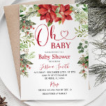 Winter Christmas Greenery Baby Shower Einladung<br><div class="desc">Oh Baby Winter Weihnachtsgrün Kinderdusche Einladung</div>