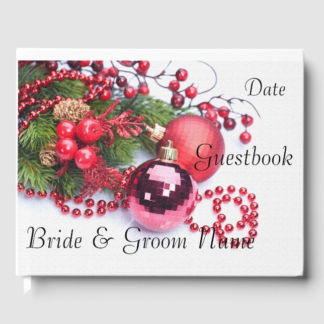 Winter Christmas Guest Book Bride Groom Gästebuch (Vorderseite)