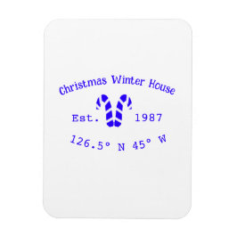 Winter Christmas house blue candy canes est. Year  Magnet