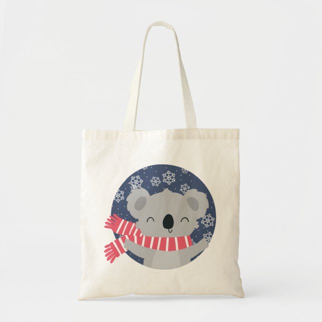 Winter Christmas Koala Bear Tote Bag Tragetasche (Vorne)