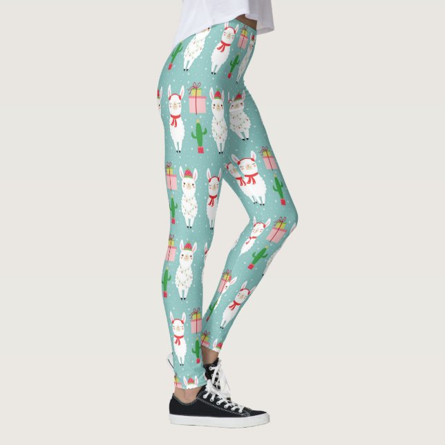 Winter Christmas Llamas | Urlaub Leggings (Rechts)