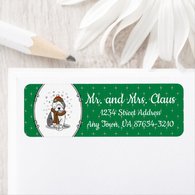 Winter Christmas Old English Sheepdog Grau 1 Niedl (Insitu)